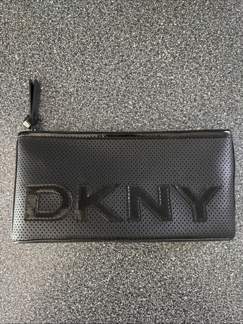 DKNY Black Perforated Cosmetic Bag